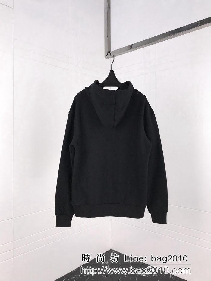 GUCCI古馳 18ss4秋冬新款 咆哮狼頭圖案 黑色 連帽衛衣 情侶款 ydi1706